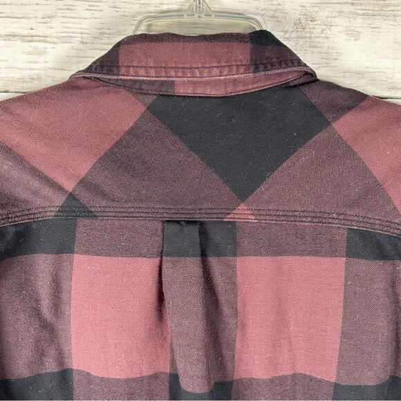 Carhartt Grunge Rugged Flex Fleece Lined Flannel Shirt Purple Plaid M (8/10) - Picture 13 of 15